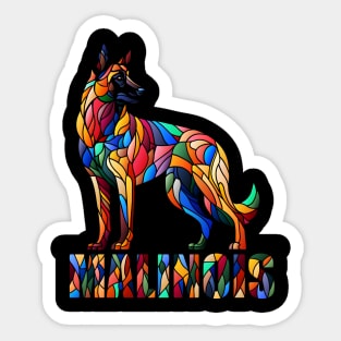 Belgian Malinois - Colorful Mosaic Art Sticker